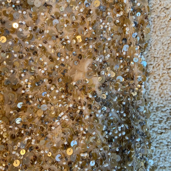Zara gold and pearl beaded mini skirt. - Picture 2 of 5